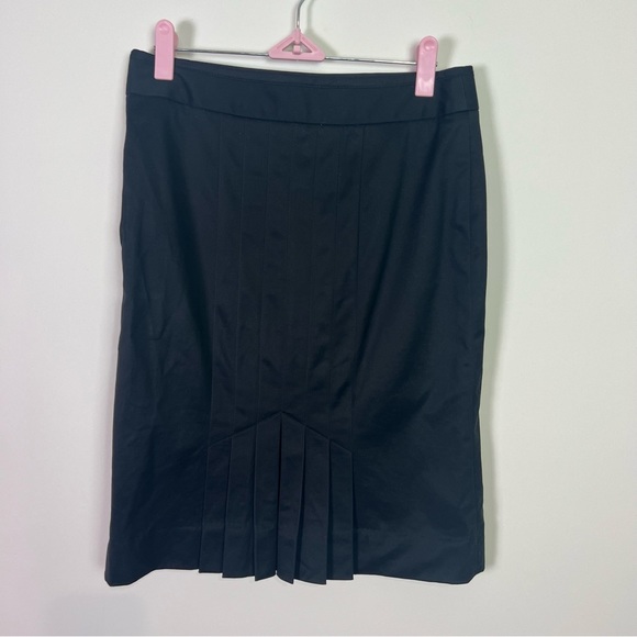 Marc By Marc Jacobs Black Pleated Back Detail Knee Length Skirt Women Size 0 - Picture 2 of 6